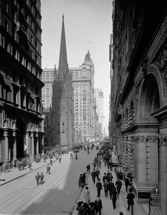 Framed Print : Broadway and Trinity Church, New York, c.between 1910 and 1920. Creator: Unknown Framed Print : Broadway and Trinity Church, New York, c.between 1910 and 1920. Creator: Unknown