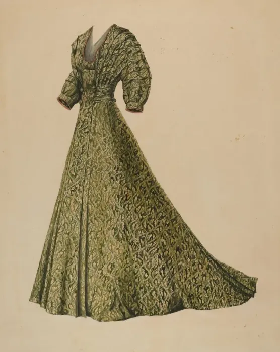 Framed Print : Brocade Costume, c. 1938. Creator: Isabelle De Strange Framed Print : Brocade Costume, c. 1938. Creator: Isabelle De Strange