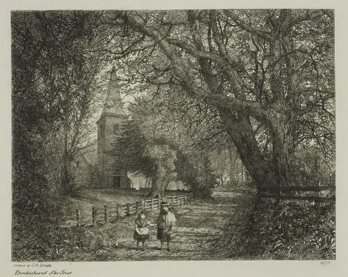Framed Print : Brockenhurst, New Forest, 1878. Creator: GR Smith Framed Print : Brockenhurst, New Forest, 1878. Creator: GR Smith