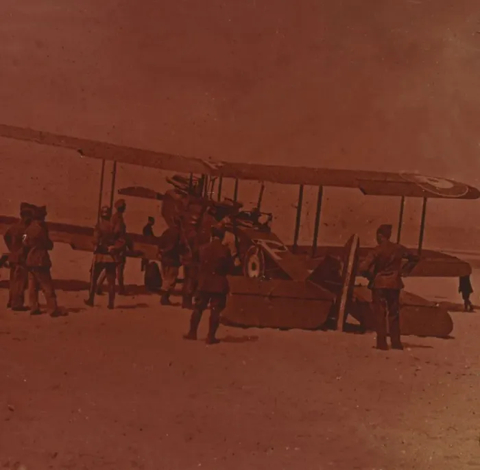 Framed Print : Broken down British plane, c1914-c1918 Framed Print : Broken down British plane, c1914-c1918