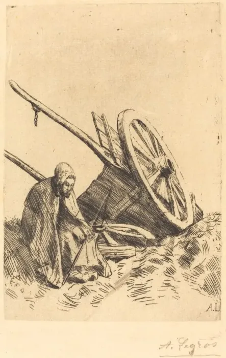 Framed Print : Broken Cart (La charette brisee). Creator: Alphonse Legros Framed Print : Broken Cart (La charette brisee). Creator: Alphonse Legros