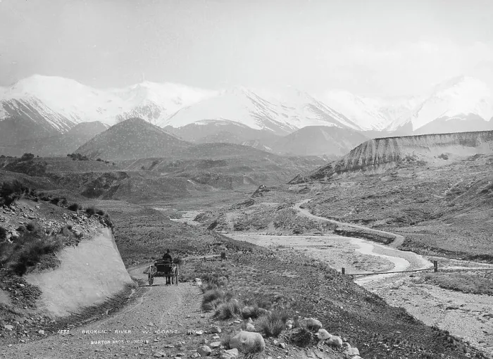 Framed Print : Broken River, West Coast Road, 1880s. Creator: Burton Brothers Framed Print : Broken River, West Coast Road, 1880s. Creator: Burton Brothers