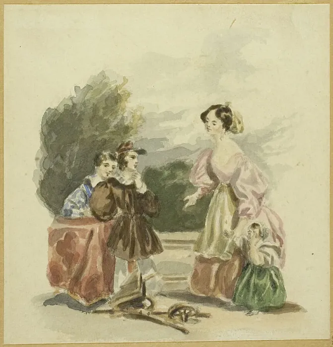 Framed Print : The Broken Toy, 1800 / 60. Creator: Alfred Chalon Framed Print : The Broken Toy, 1800 / 60. Creator: Alfred Chalon