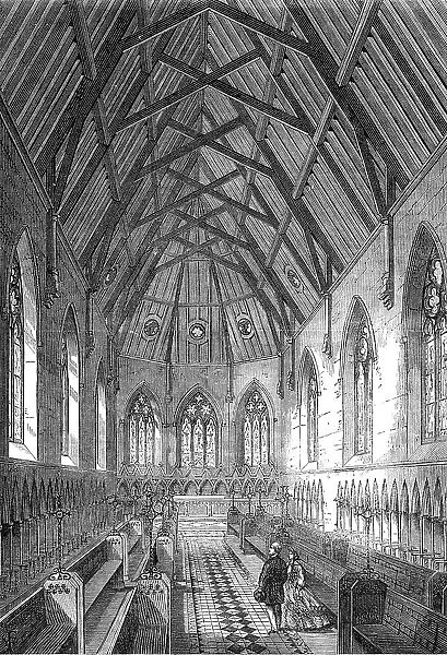 Bromley College, Kent, established for the widows of clergymen: the Chapel, 1864. Creator: Unknown
