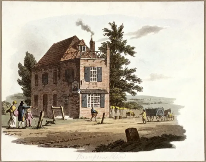 Framed Print : Brompton Road, Kensington, London, c1810. Artist: William Pickett