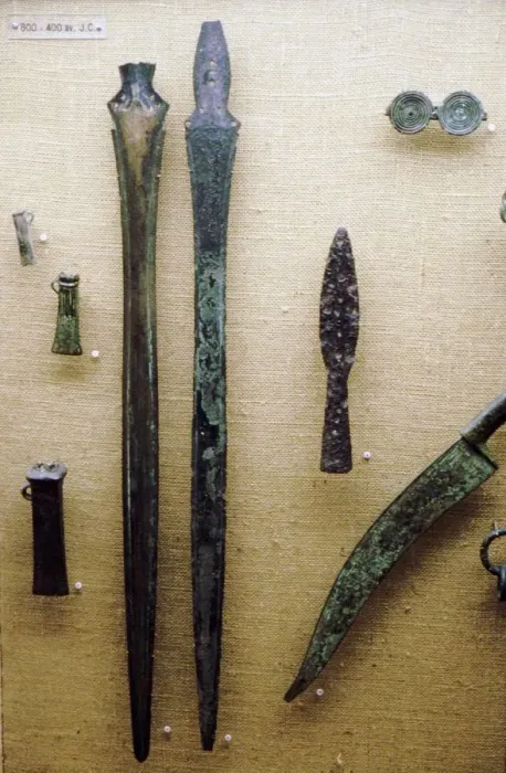 Framed Print : Two Bronze, Celtic Iron Age Sword Blades, France, 800BC-400 BC Framed Print : Two Bronze, Celtic Iron Age Sword Blades, France, 800BC-400 BC