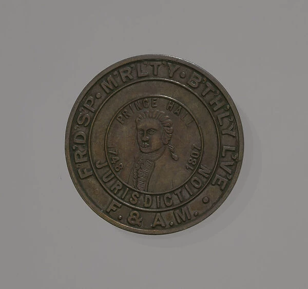 Bronze freemasonry medallion depicting Prince Hall, after 1807. Creator: Unknown