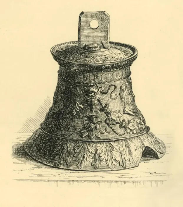 Framed Print : Bronze hand bell, c1530-c1570, (1881). Creator: W E Mackaness Framed Print : Bronze hand bell, c1530-c1570, (1881). Creator: W E Mackaness