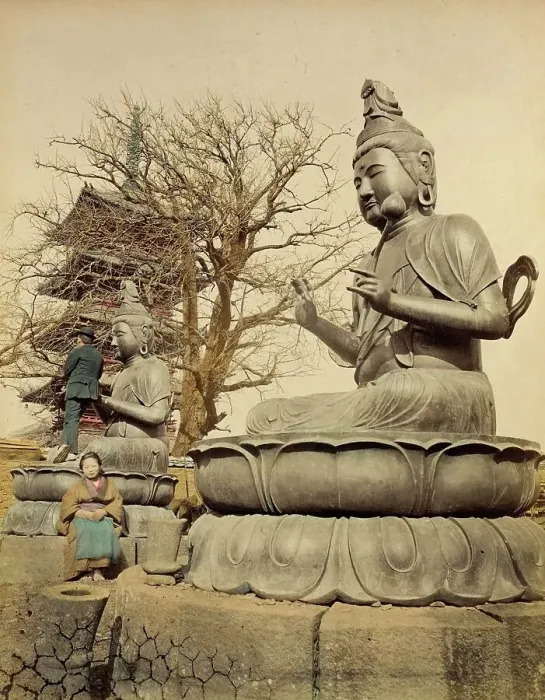 Framed Print : Two Bronze Idols, 1865. Creator: Unknown Framed Print : Two Bronze Idols, 1865. Creator: Unknown