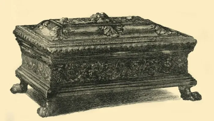 Framed Print : Bronze inkstand, early-mid 15th century, (1881). Creator: W F Randall Framed Print : Bronze inkstand, early-mid 15th century, (1881). Creator: W F Randall