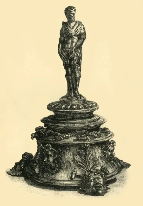 Framed Print : Bronze inkstand with figurine of a Roman emperor, mid 16th century, (1881). Creator: W Framed Print : Bronze inkstand with figurine of a Roman emperor, mid 16th century, (1881). Creator: W