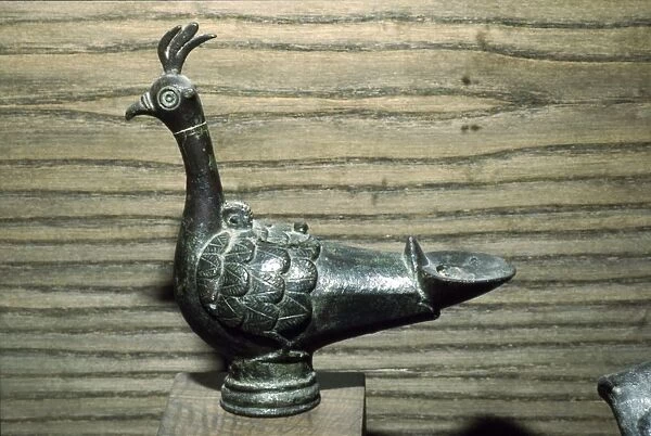 Bronze lamp in the form of a Peacock, c6th-7th century
