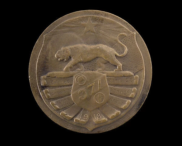 Bronze Medal honoring the 371st Infantry, 1918. Creator: Henri Teterger