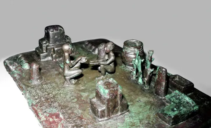 Framed Print : Bronze model of a cult place for ceremony of the rising of the sun, c1150 BC Framed Print : Bronze model of a cult place for ceremony of the rising of the sun, c1150 BC