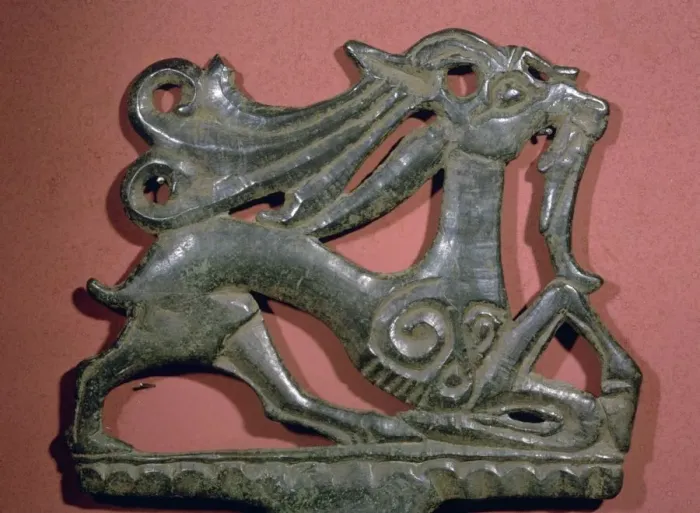 Framed Print : Bronze plaque with an elaborate animal, 4th century BC Framed Print : Bronze plaque with an elaborate animal, 4th century BC