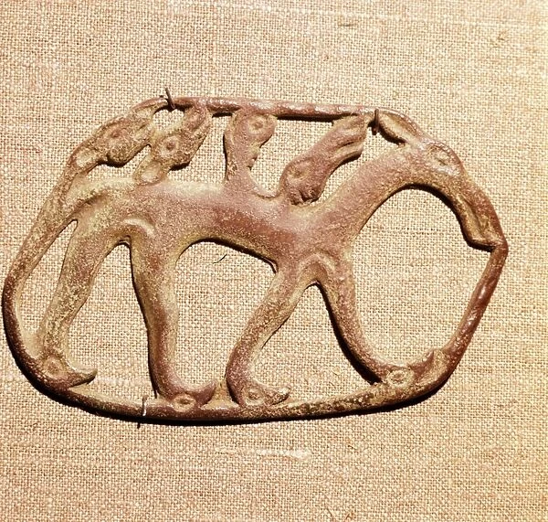 Bronze Plaque, Kama River Tribes Mircaulous Image of Wilde Beast, 3rd century BC-8th century