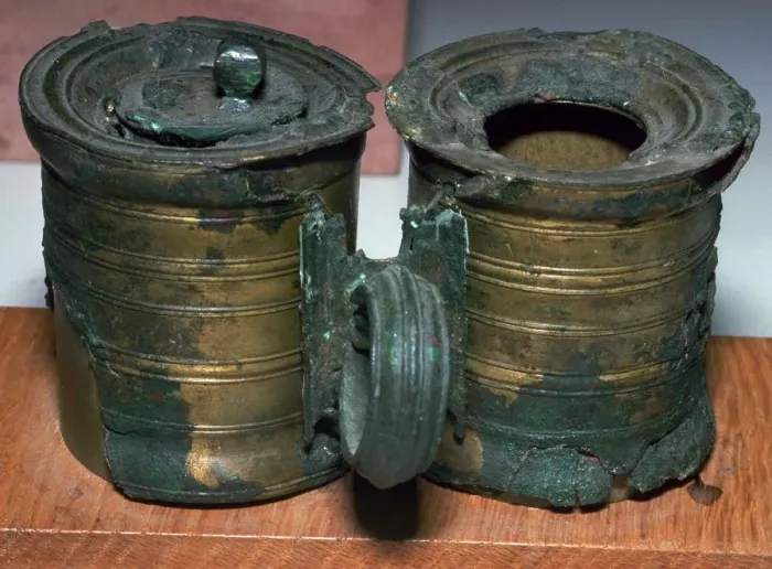 Framed Print : Bronze Roman inkpots, 2nd century