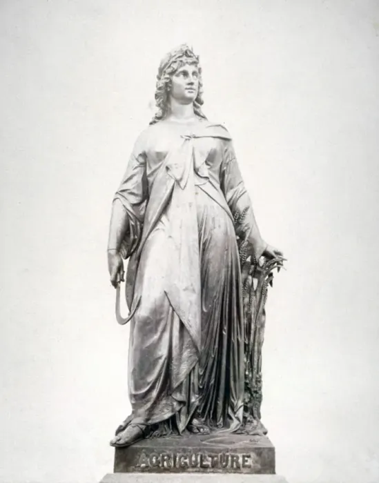 Framed Print : Bronze statue of Agriculture, located on the south parapet of Holborn Viaduct, London, 1869 Framed Print : Bronze statue of Agriculture, located on the south parapet of Holborn Viaduct, London, 1869