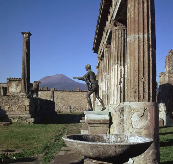Framed Print : Bronze statue at temple of Apollo in Pompeii, 1st century Framed Print : Bronze statue at temple of Apollo in Pompeii, 1st century