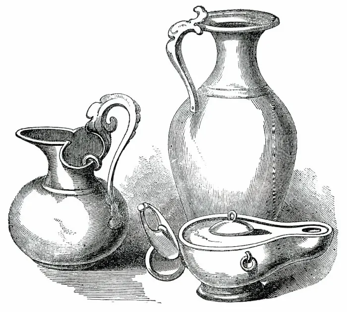 Framed Print : Bronze Vases, Romano-British, 1850. Creator: Unknown Framed Print : Bronze Vases, Romano-British, 1850. Creator: Unknown