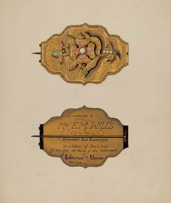 Framed Print : Brooch, c. 1936. Creator: Ellen Duncan Framed Print : Brooch, c. 1936. Creator: Ellen Duncan
