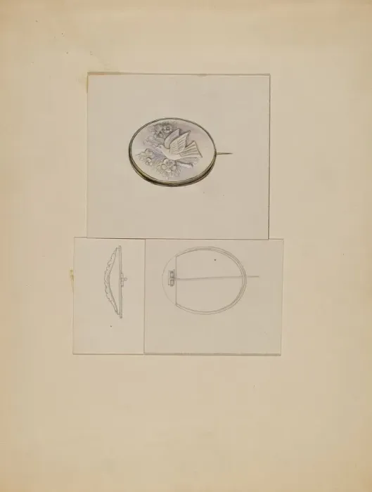 Framed Print : Brooch, c. 1936. Creator: John Dieterich Framed Print : Brooch, c. 1936. Creator: John Dieterich