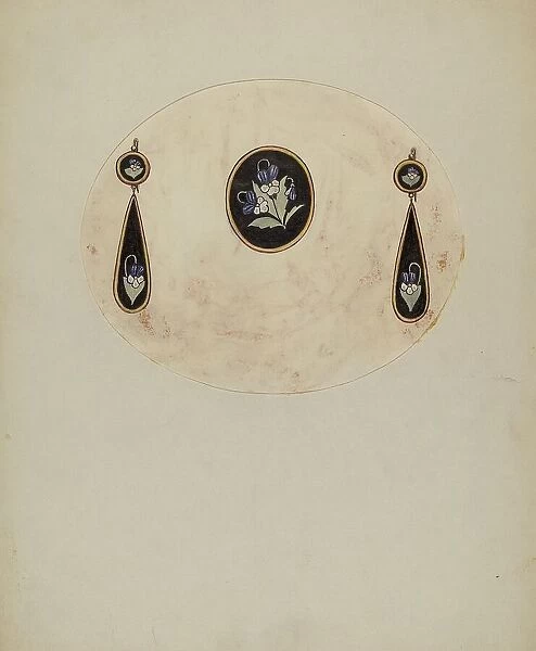 Brooch and Earrings, c. 1936. Creator: G.A. Ayers