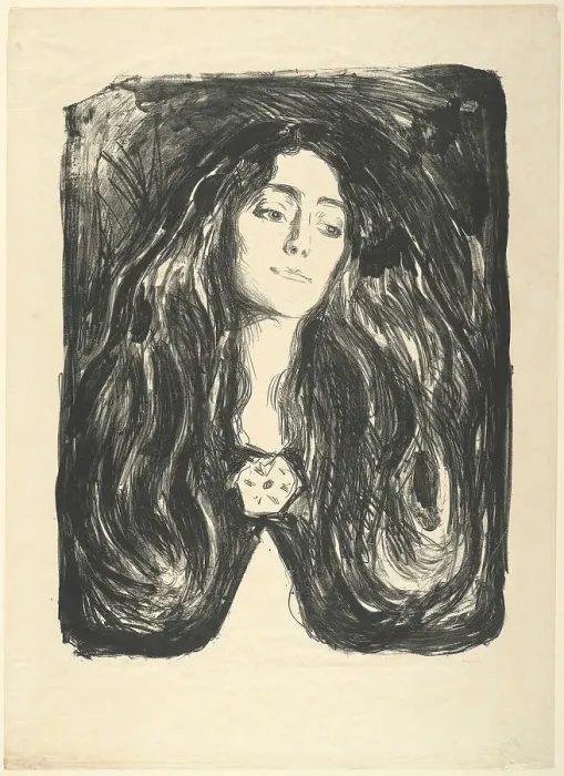 Framed Print : The Brooch. Eva Mudocci, 1903. Creator: Edvard Munch Framed Print : The Brooch. Eva Mudocci, 1903. Creator: Edvard Munch