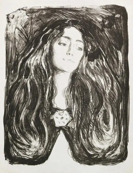 Framed Print : The brooch. Eva Mudocci, 1903. Creator: Munch, Edvard (1863-1944) Framed Print : The brooch. Eva Mudocci, 1903. Creator: Munch, Edvard (1863-1944)