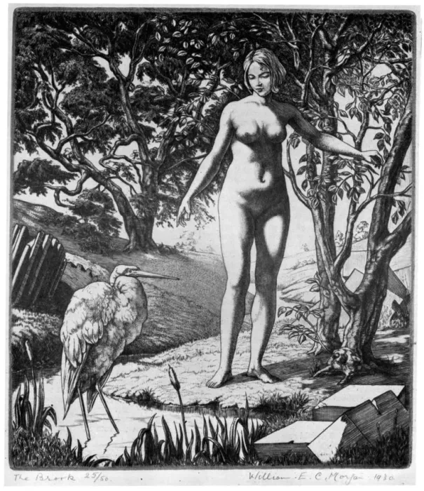 Framed Print : The Brook, 1930. Artist: William EC Morgan Framed Print : The Brook, 1930. Artist: William EC Morgan