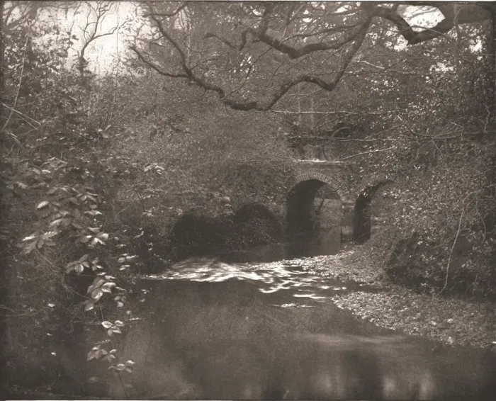 Framed Print : Brook and bridge in the New Forest, Hampshire, 1894. Creator: Unknown Framed Print : Brook and bridge in the New Forest, Hampshire, 1894. Creator: Unknown