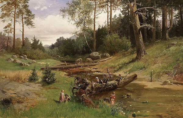By the Brook in the Forest, 1872. Creator: Charles XV, King of Sweden