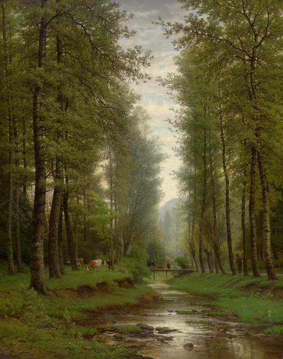 Framed Print : Brook in the Forest, 1873. Creator: Joseph Van Luppen Framed Print : Brook in the Forest, 1873. Creator: Joseph Van Luppen