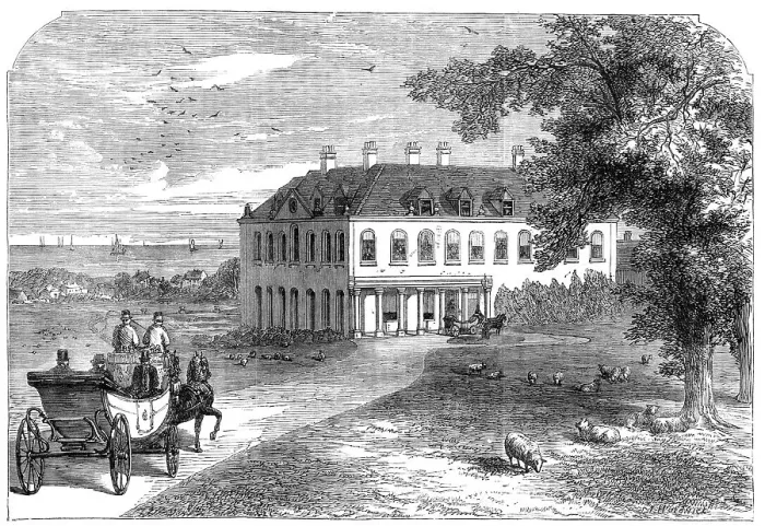 Framed Print : Brook House, Isle of Wight, the residence of Mr. Seely, M.P. visited by Garibaldi, 1864. Creator: John Jessop Hardwick Framed Print : Brook House, Isle of Wight, the residence of Mr. Seely, M.P. visited by Garibaldi, 1864. Creator: John Jessop Hardwick
