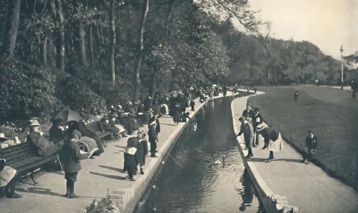 Framed Print : The Brook, Lower Gardens, c1910 Framed Print : The Brook, Lower Gardens, c1910