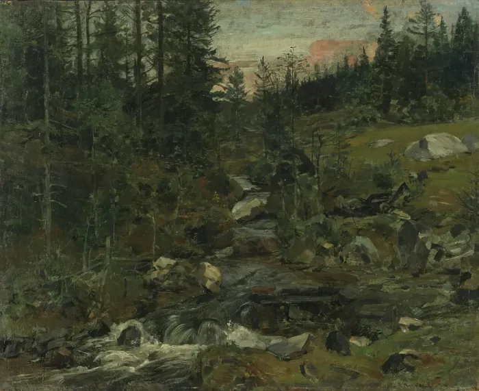 Framed Print : Brook at Oylo, 1879. Creator: Gerhard Munthe Framed Print : Brook at Oylo, 1879. Creator: Gerhard Munthe