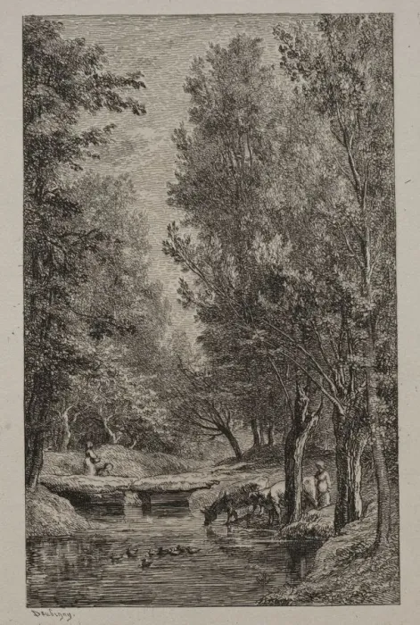Framed Print : Brook in the Val Mondois, c. 1862. Creator: Charles Francois Daubigny (French, 1817-1878) Framed Print : Brook in the Val Mondois, c. 1862. Creator: Charles Francois Daubigny (French, 1817-1878)