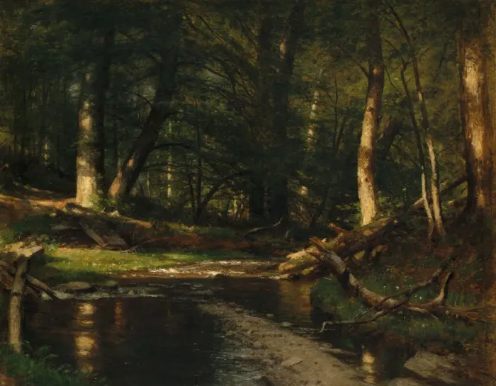 Framed Print : The Brook in the Woods, ca. 1885-86. Creator: Worthington Whittredge Framed Print : The Brook in the Woods, ca. 1885-86. Creator: Worthington Whittredge
