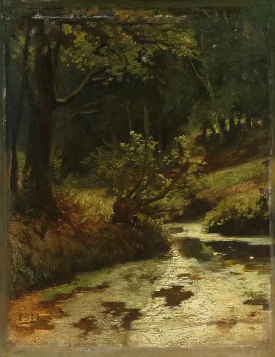 Framed Print : Brook in the Woods near Oosterbeek, c.1860. Creator: Matthijs Maris Framed Print : Brook in the Woods near Oosterbeek, c.1860. Creator: Matthijs Maris