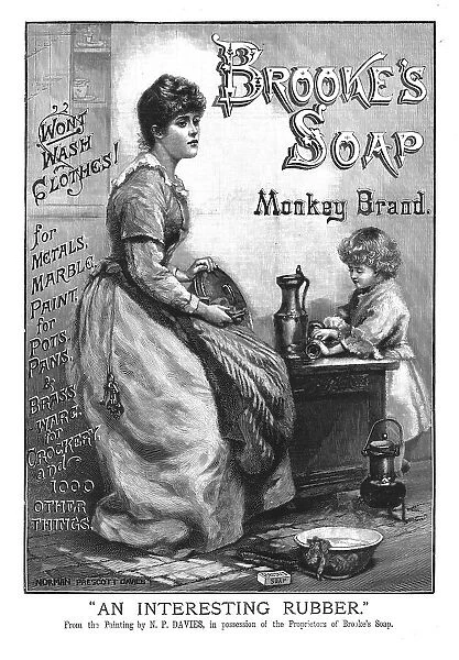 Brooke's Soap monkey brand; An interesting rubber, 1890. Creator: Unknown
