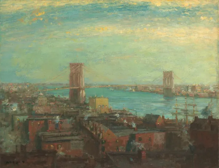 Framed Print : Brooklyn Bridge, 1899. Creator: Henry Ward Ranger Framed Print : Brooklyn Bridge, 1899. Creator: Henry Ward Ranger