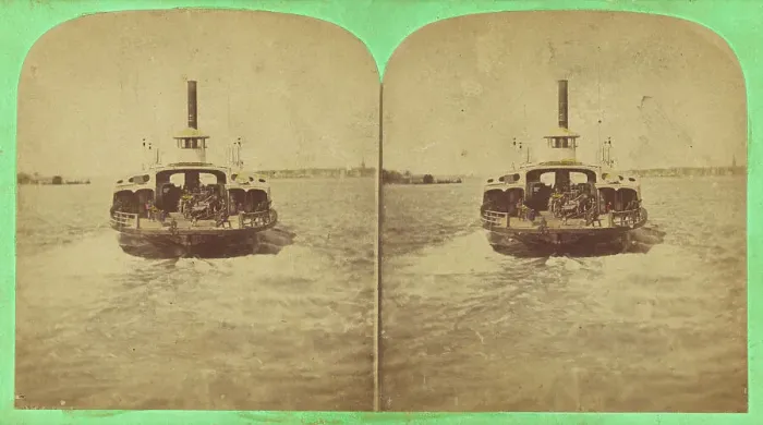 Framed Print : Brooklyn Ferryboat. N.Y. about 1870. Creator: Unknown Framed Print : Brooklyn Ferryboat. N.Y. about 1870. Creator: Unknown