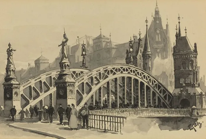 Framed Print : Brooksbrucke, 1893. Creator: Fritz Stoltenberg