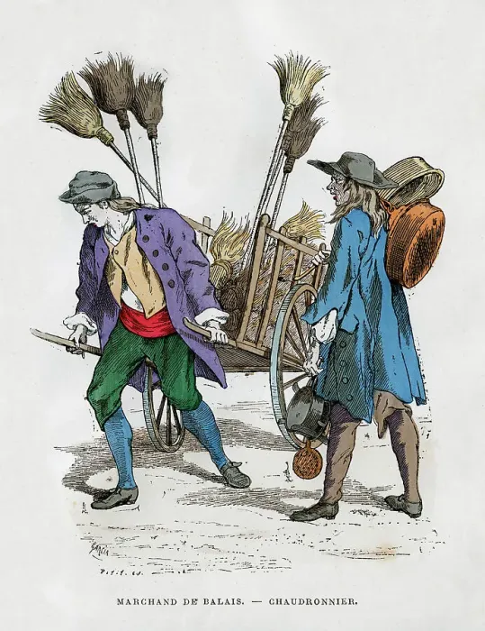 Framed Print : Broom seller and boilermaker, 1882-1884 Framed Print : Broom seller and boilermaker, 1882-1884