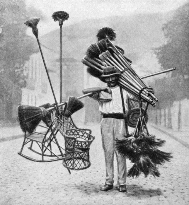 Framed Print : Broom vendor, Rio de Janeiro, Brazil, 1922 Framed Print : Broom vendor, Rio de Janeiro, Brazil, 1922
