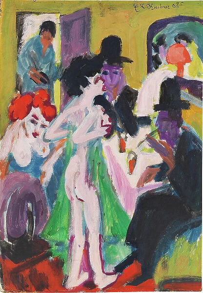 In the brothel, 1913-1920. Creator: Kirchner, Ernst Ludwig (1880-1938)