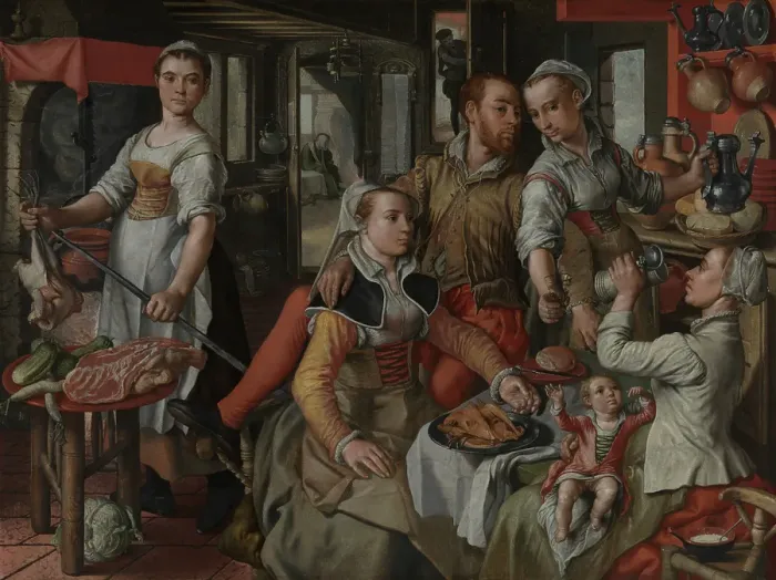 Framed Print : Brothel Scene, 1563. Creator: Joachim Beuckelaer Framed Print : Brothel Scene, 1563. Creator: Joachim Beuckelaer