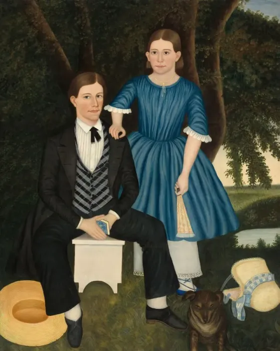 Framed Print : Brother and Sister, c. 1845. Creator: Unknown Framed Print : Brother and Sister, c. 1845. Creator: Unknown