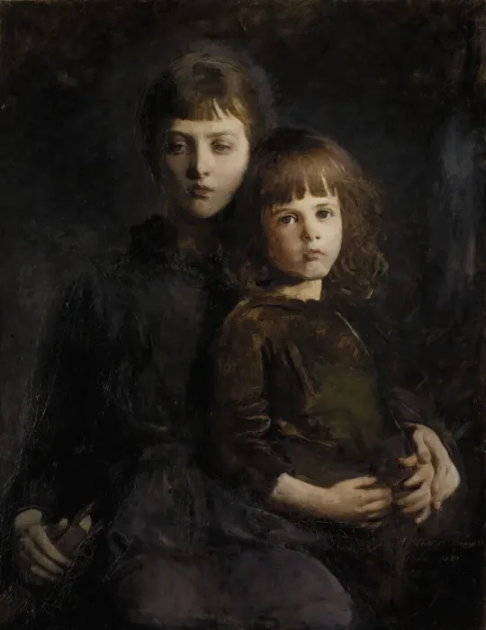 Framed Print : Brother and Sister (Mary and Gerald Thayer), 1889. Creator: Abbott Handerson Thayer Framed Print : Brother and Sister (Mary and Gerald Thayer), 1889. Creator: Abbott Handerson Thayer
