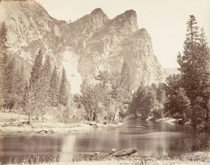 Framed Print : The Three Brothers, Yosemite, ca. 1872, printed ca. 1876 Framed Print : The Three Brothers, Yosemite, ca. 1872, printed ca. 1876